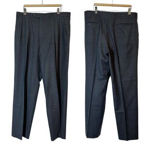 Vintage Burberry Burberrys Wool Trousers Dress Pants Gray